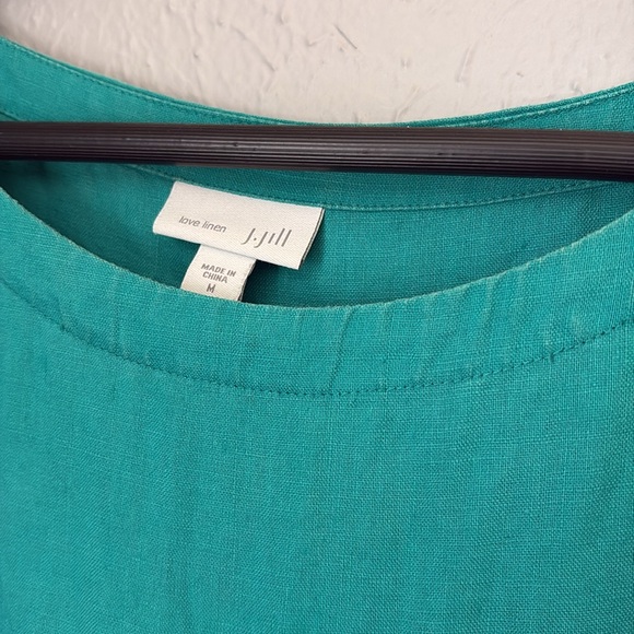 J. Jill Teal Sleeveless Linen Dress - Picture 5 of 6